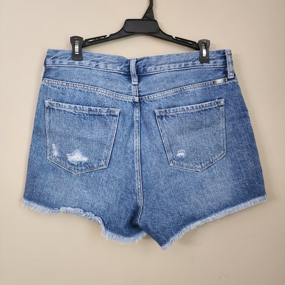 KanCan Blue Denim Jeans Women Size L  distressing Button Fly Cotton High Rise - Picture 2 of 7